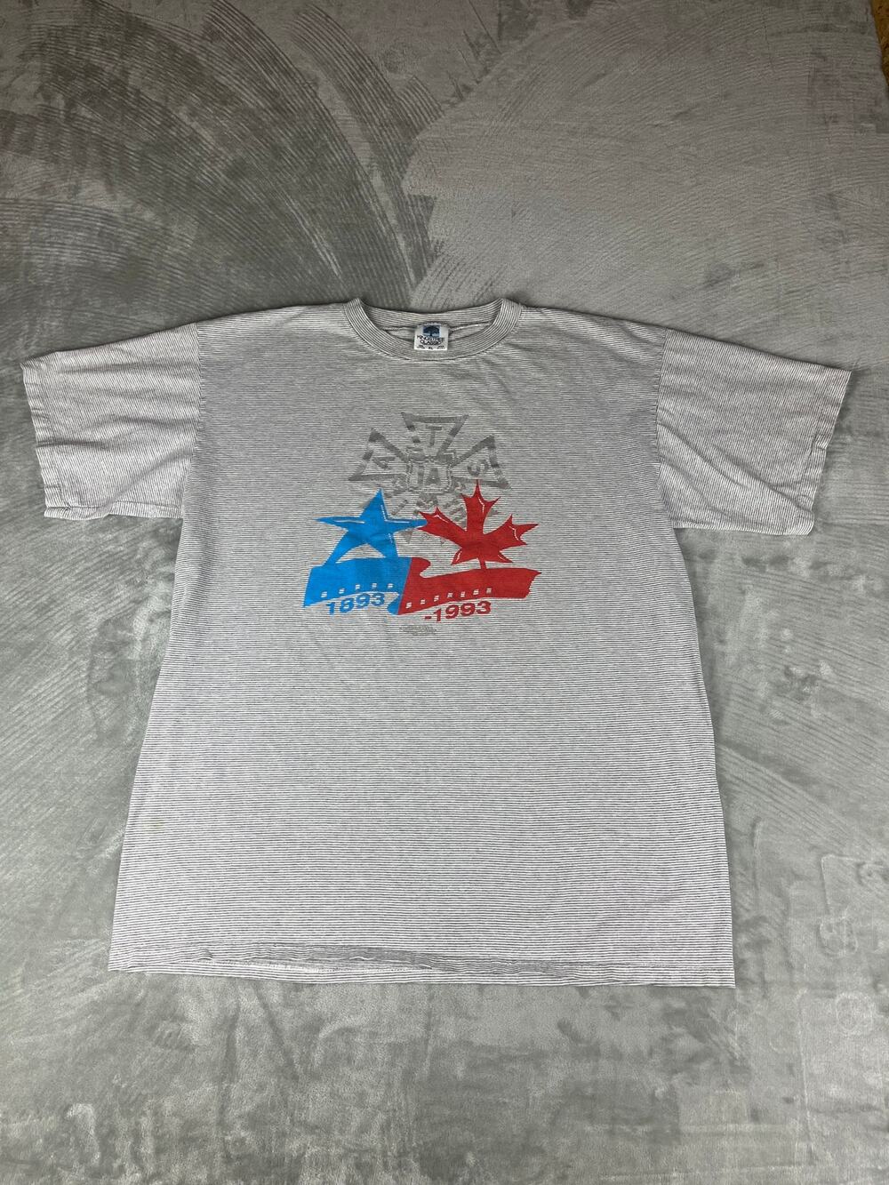 Kingstree Classic USA-Canada 1893–1993 Centennial Tee Gray Striped XL